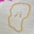 Timeless classic pearl necklace set - peach
