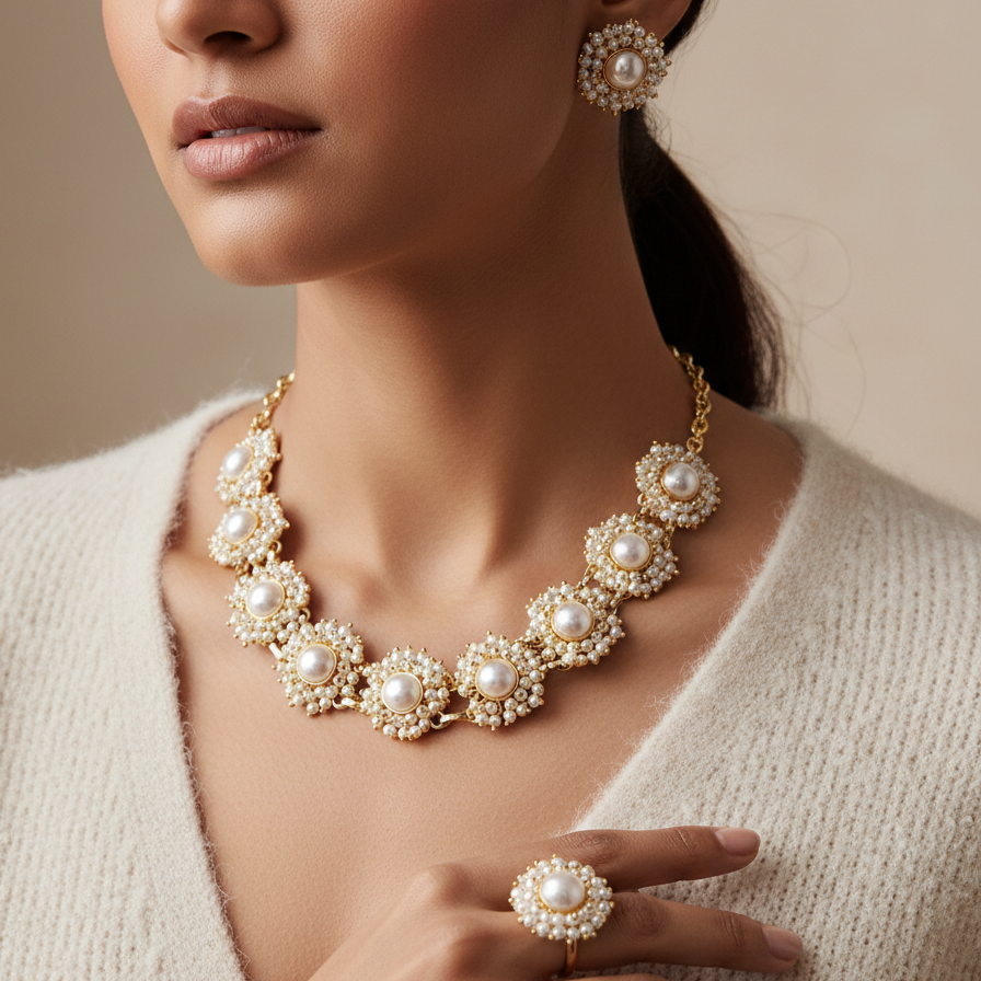 Regal Pearl Choker Set