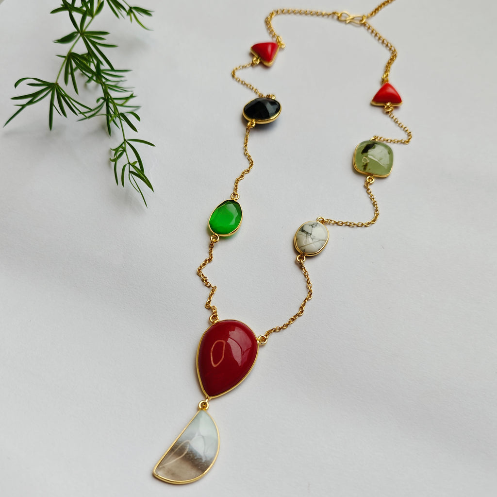 Carnival Gemstone Statement Chain - Red