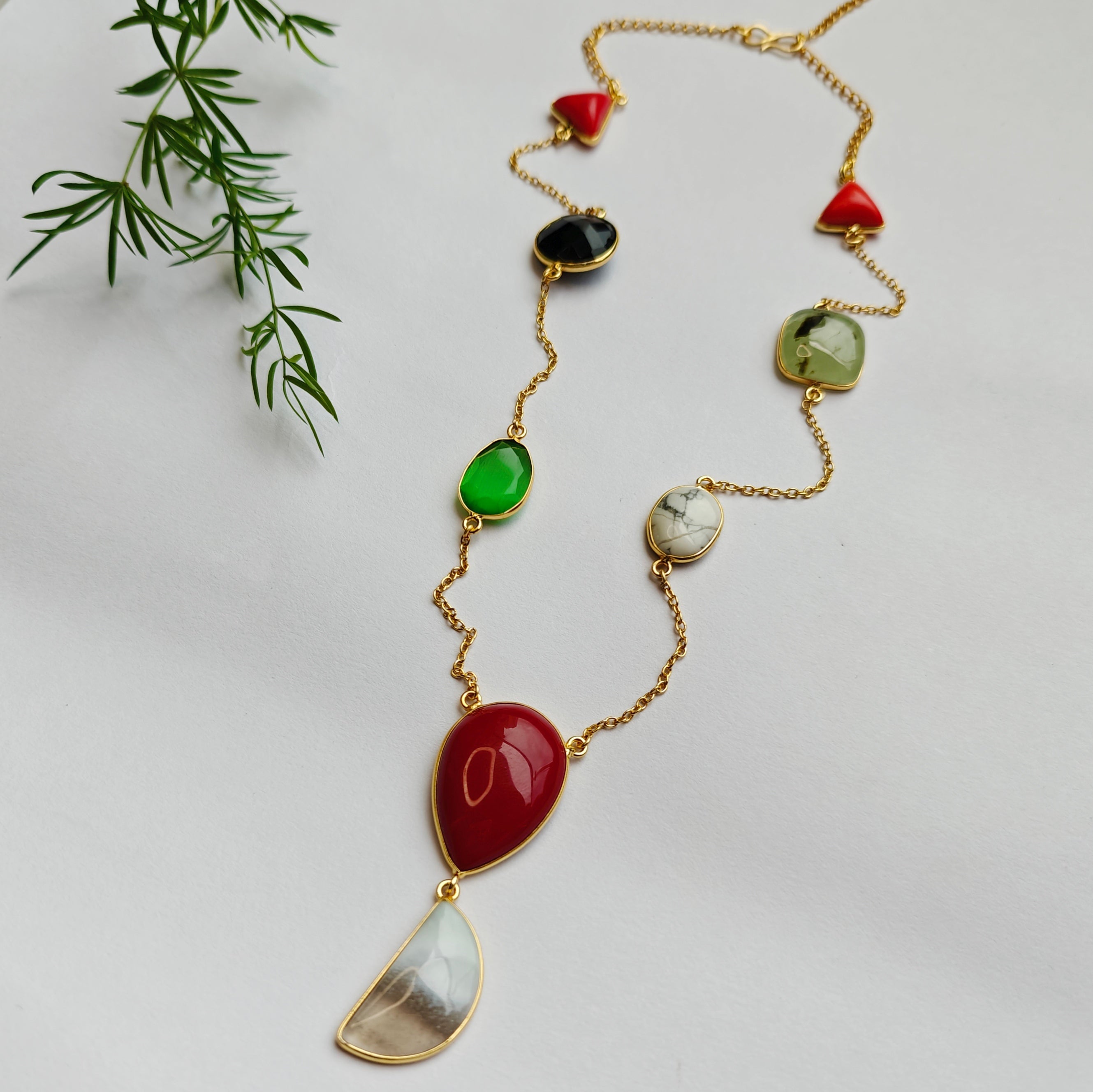 Carnival Gemstone Statement Chain - Red