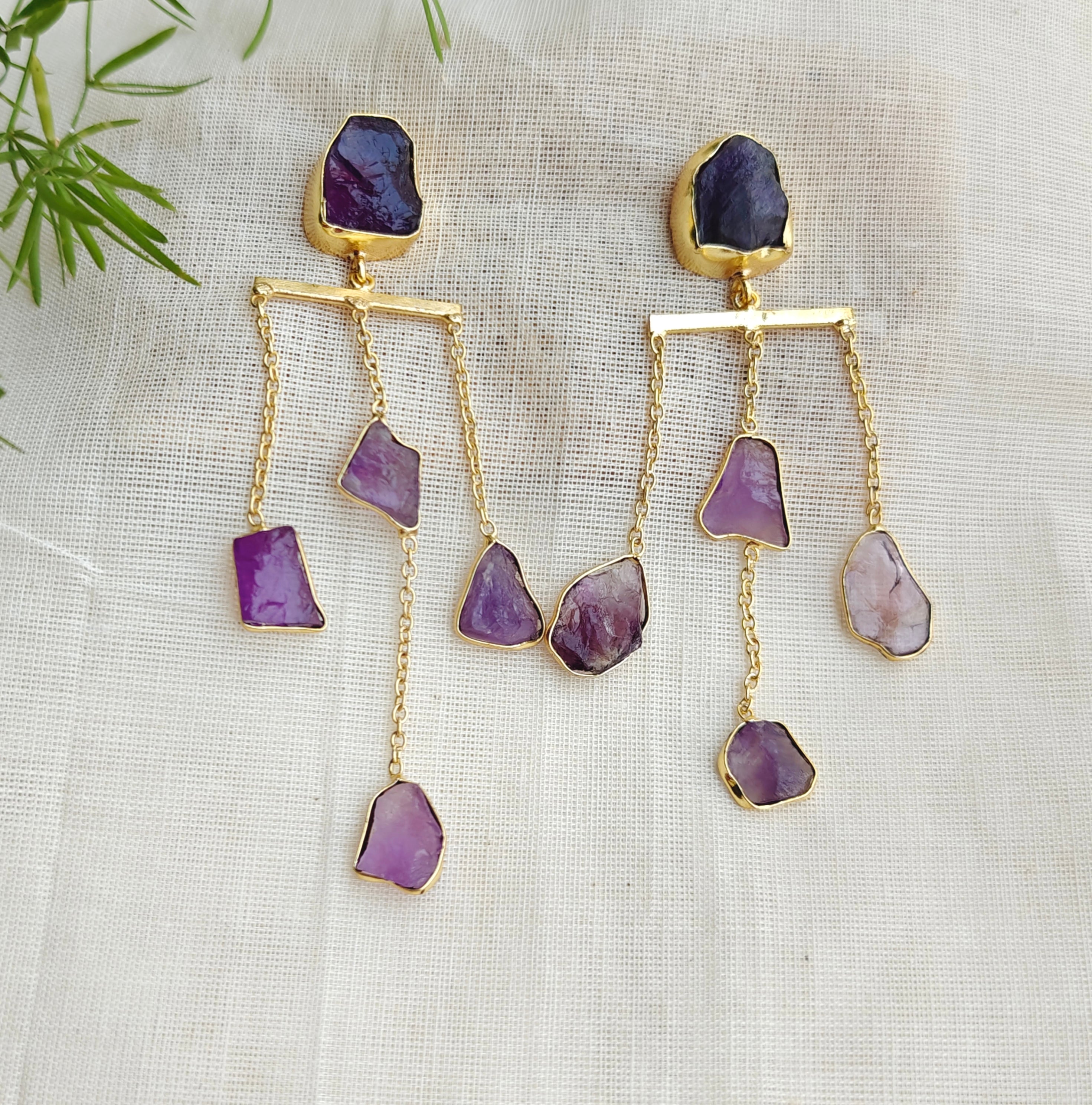 Amethyst Waterfall earrings