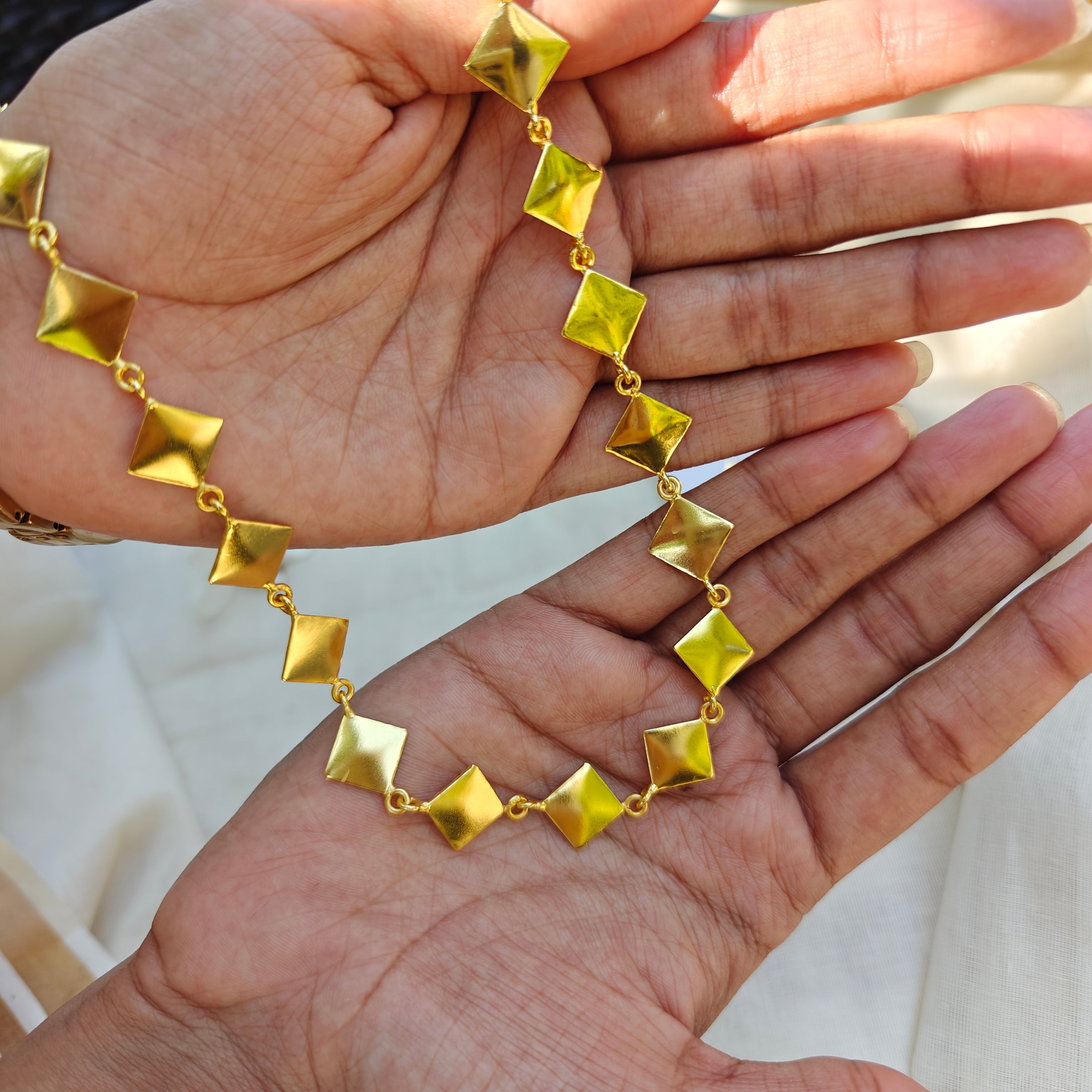 Gold-tone geometric necklace