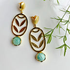 Amazonite Oval Drop Earrings