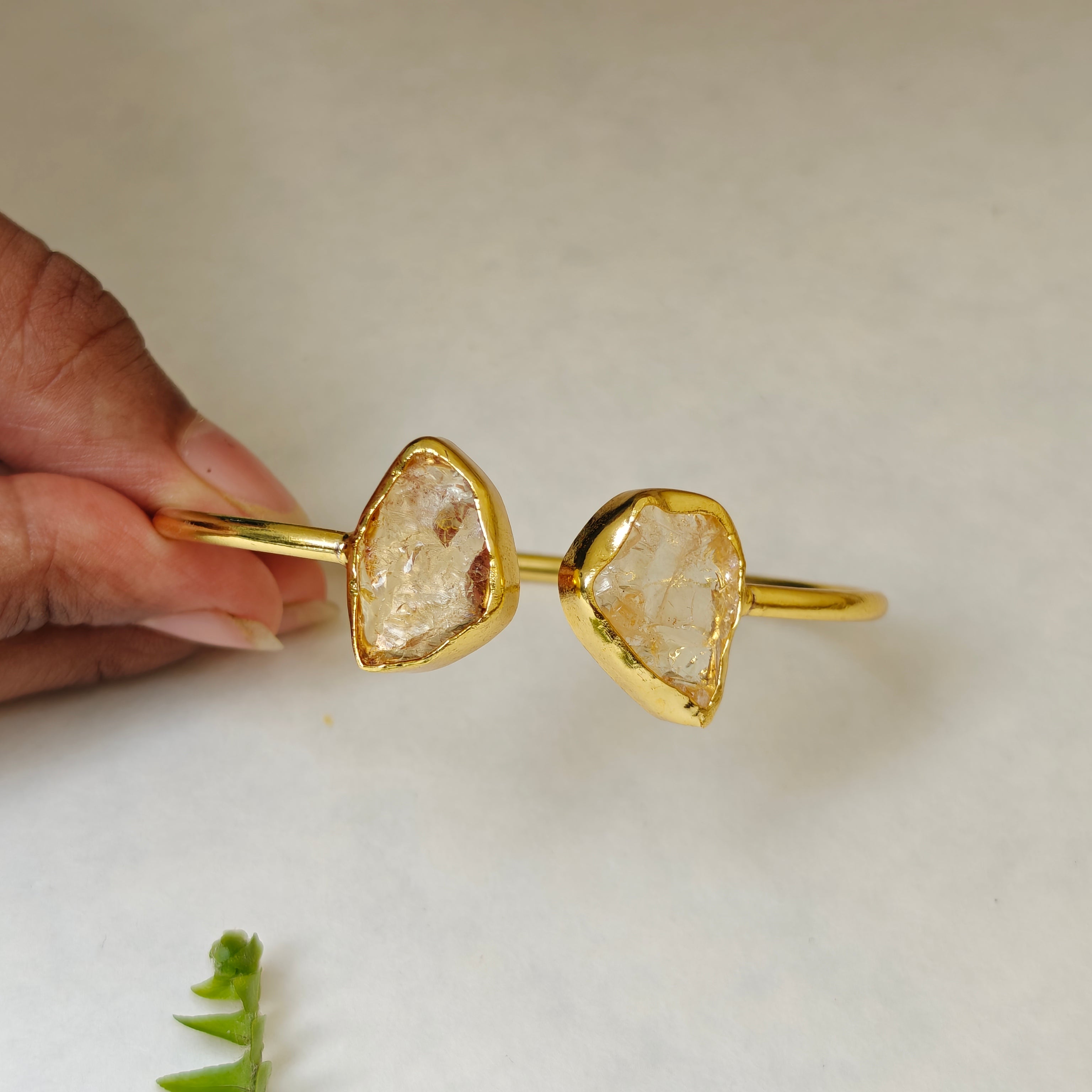Natural Citrine Slim Open bangle