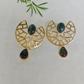 Celestial Lattice Labradorite Drop Earrings