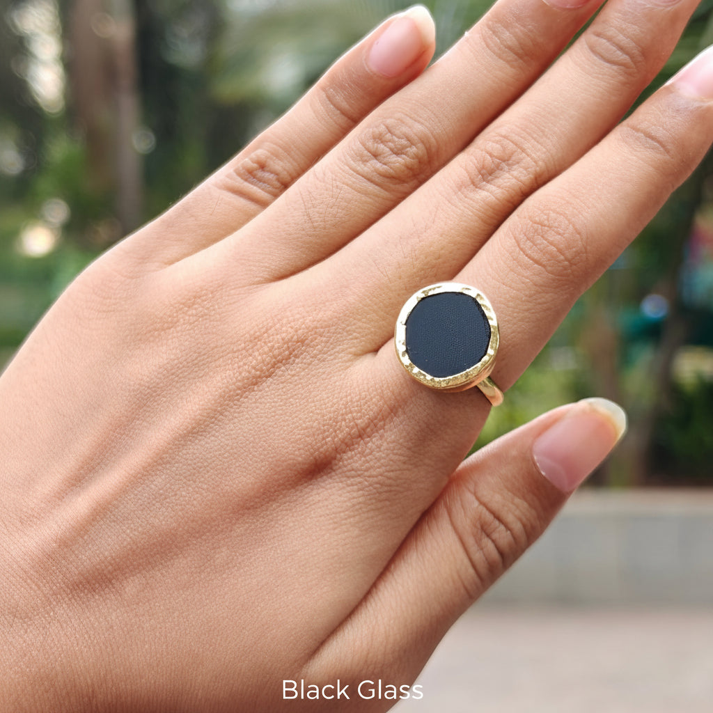 Natural Stone Button finger ring
