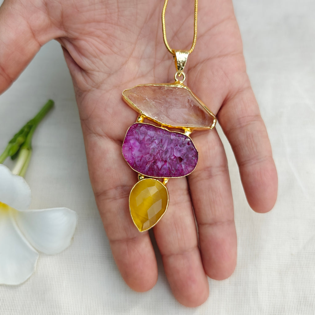 Gemstone Trio Pendant Chain