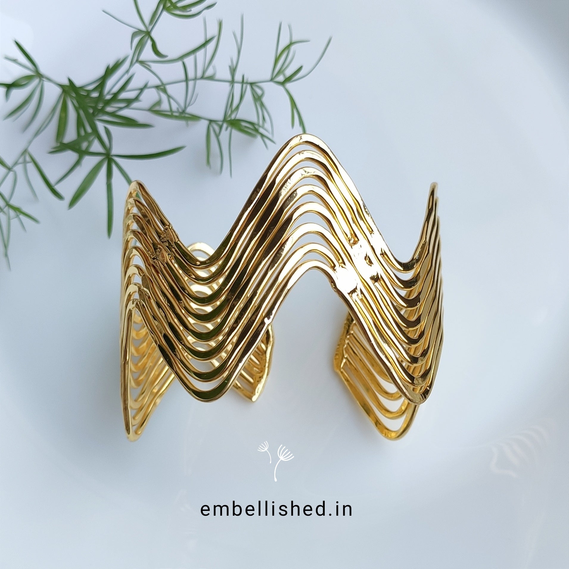 Layered Zig-Zag Open Cuff bracelet