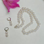 Timeless classic pearl necklace set - white