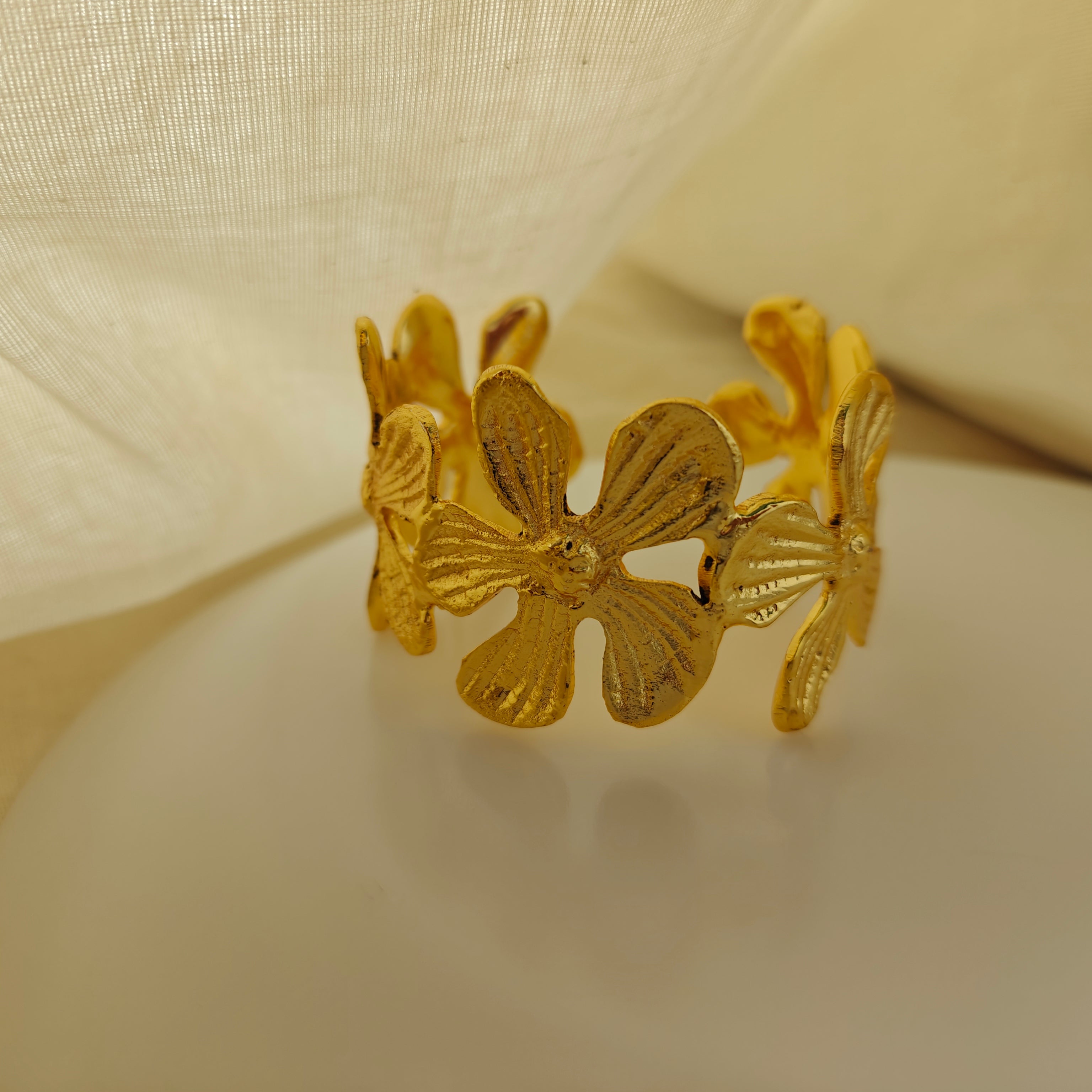Gilded Orchid Statement Cuff