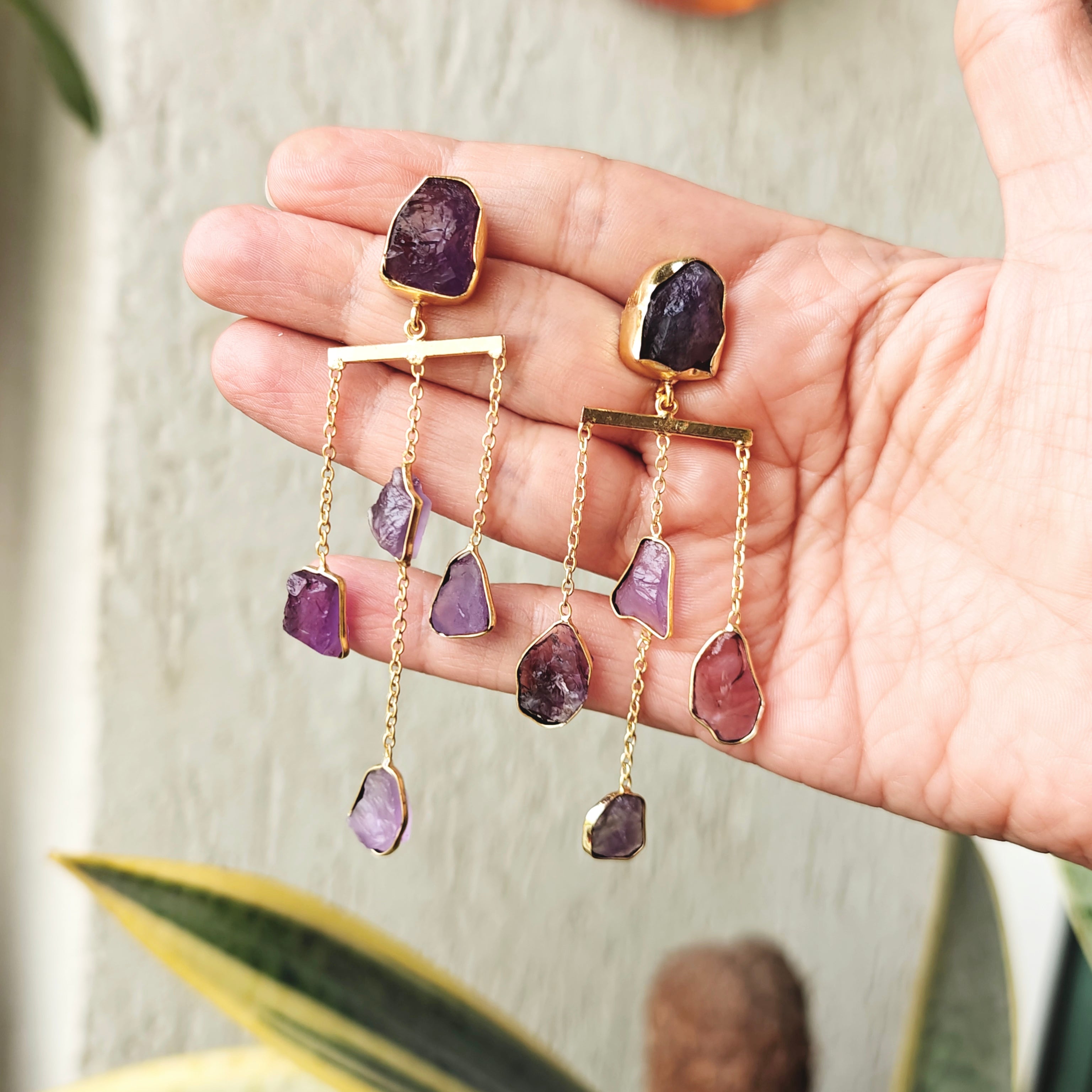Amethyst Waterfall earrings