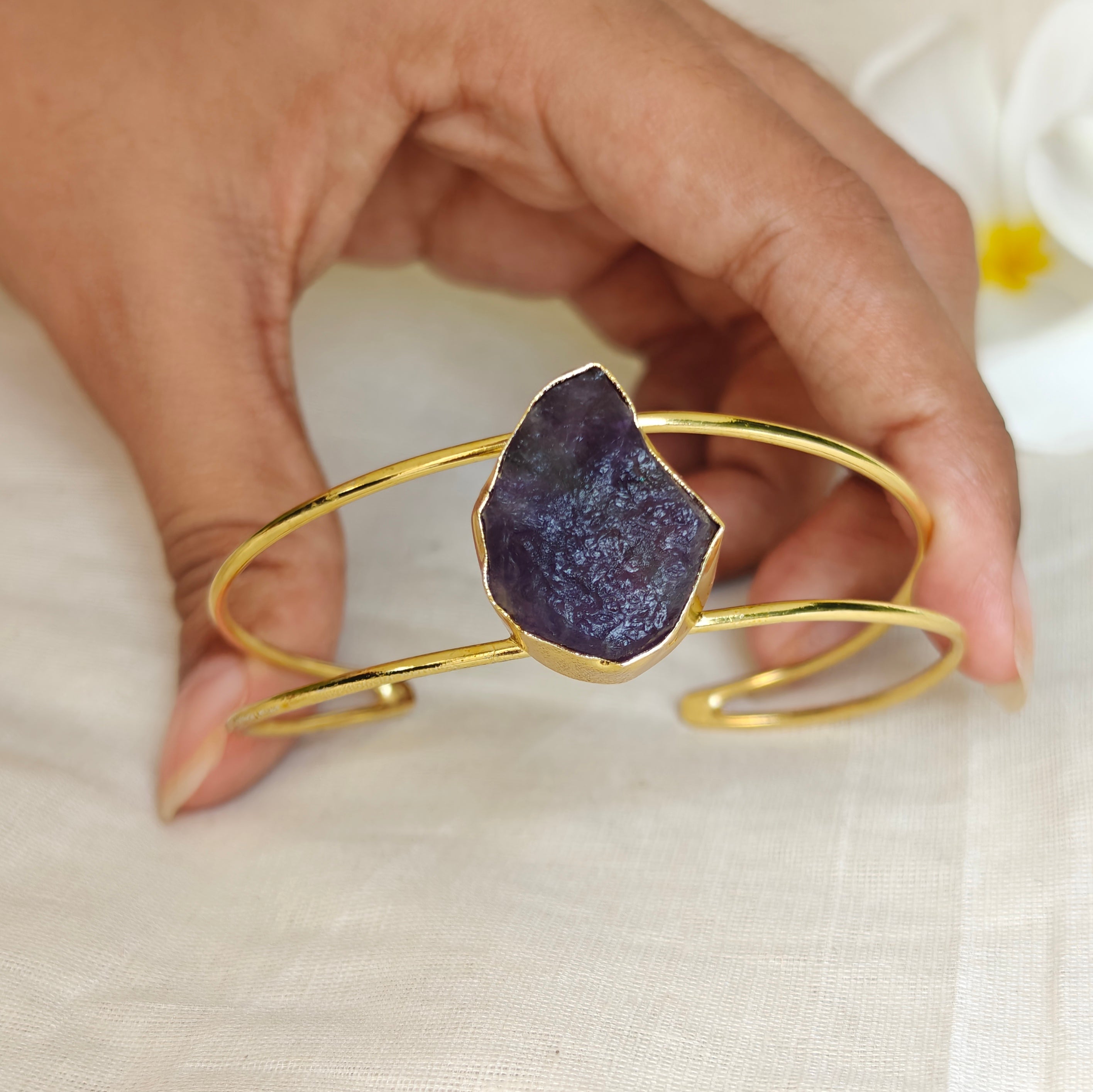 Amethyst Minimal Cuff