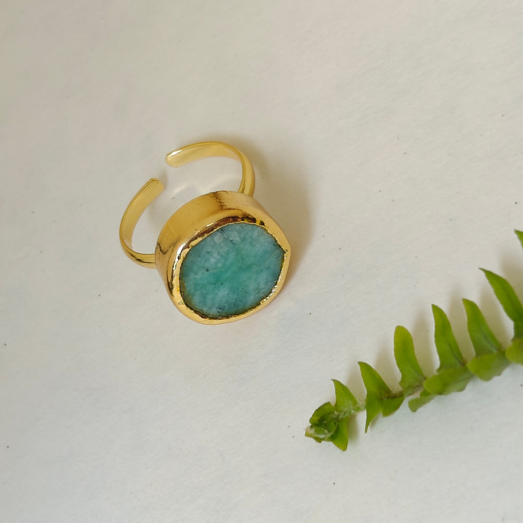 Natural Stone Button finger ring