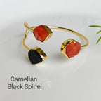Raw Gemstone Trinity Cuff Bracelet
