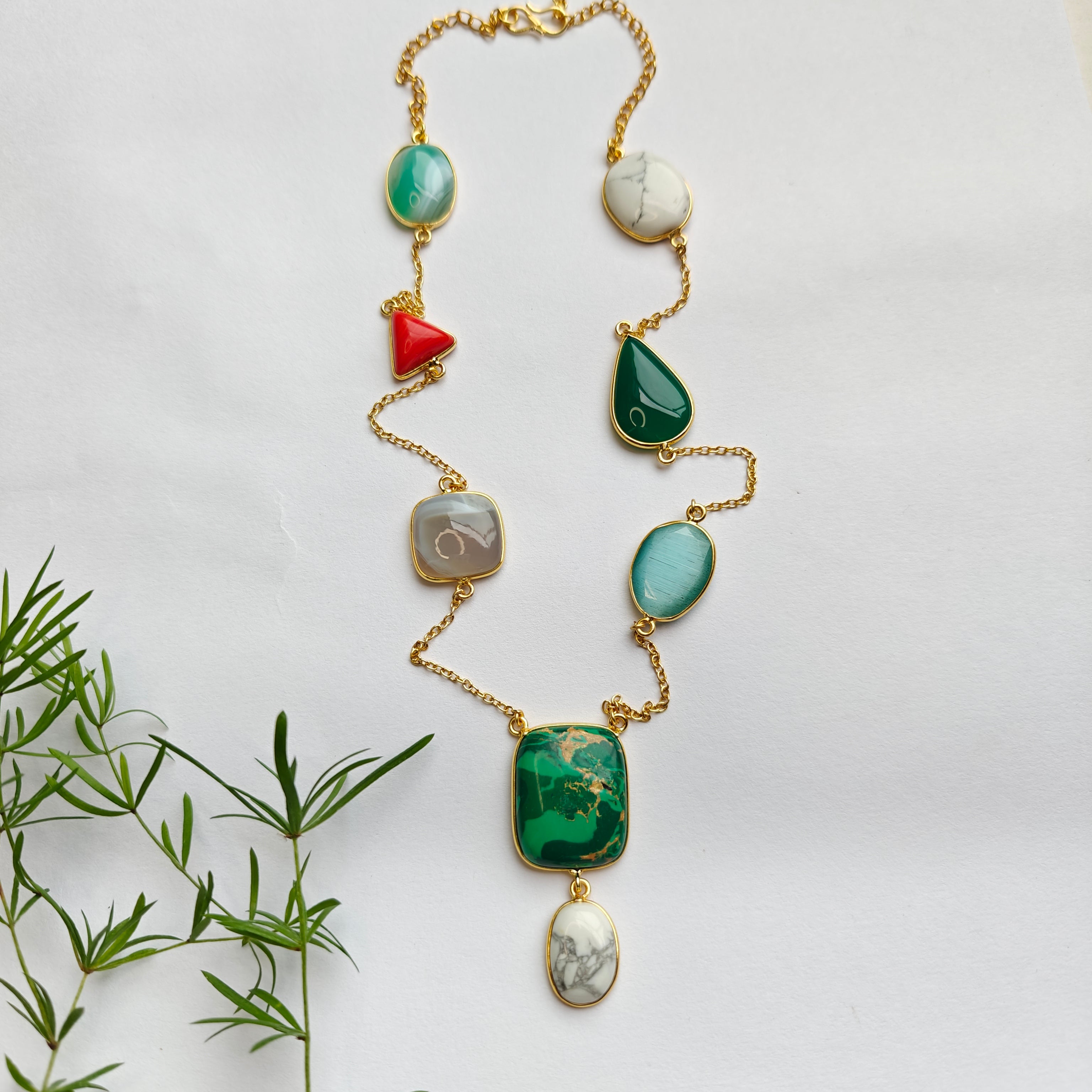 Carnival Gemstone Statement Chain - Marble