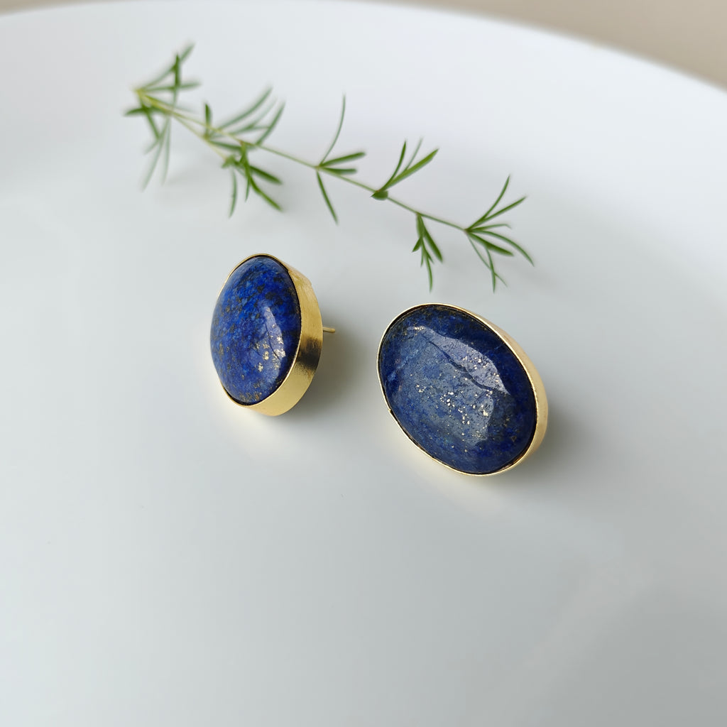 Large Oval Lapis Lazuli studs