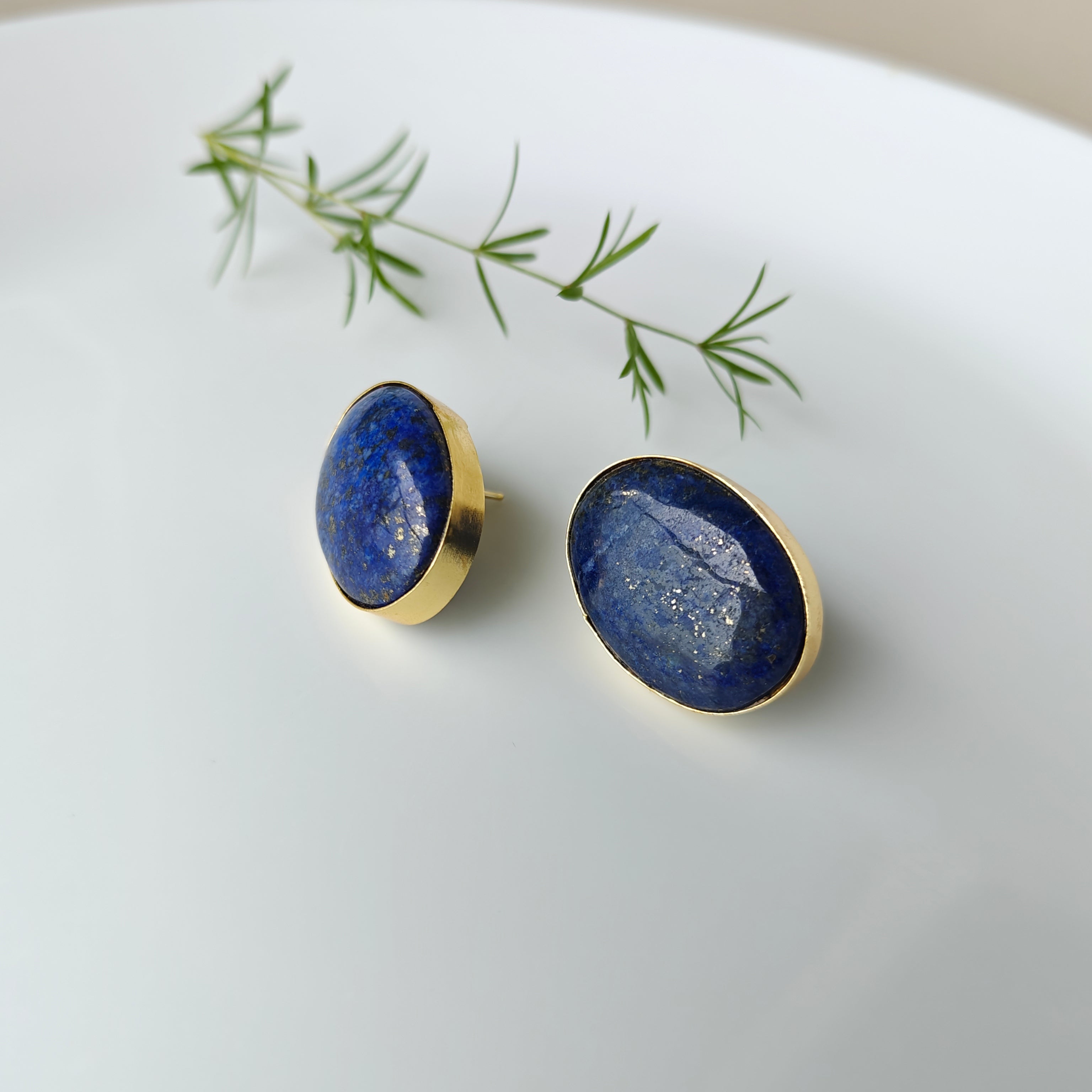 Large Oval Lapis Lazuli studs