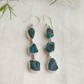 Long green aventurine drop earrings