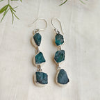 Long green aventurine drop earrings