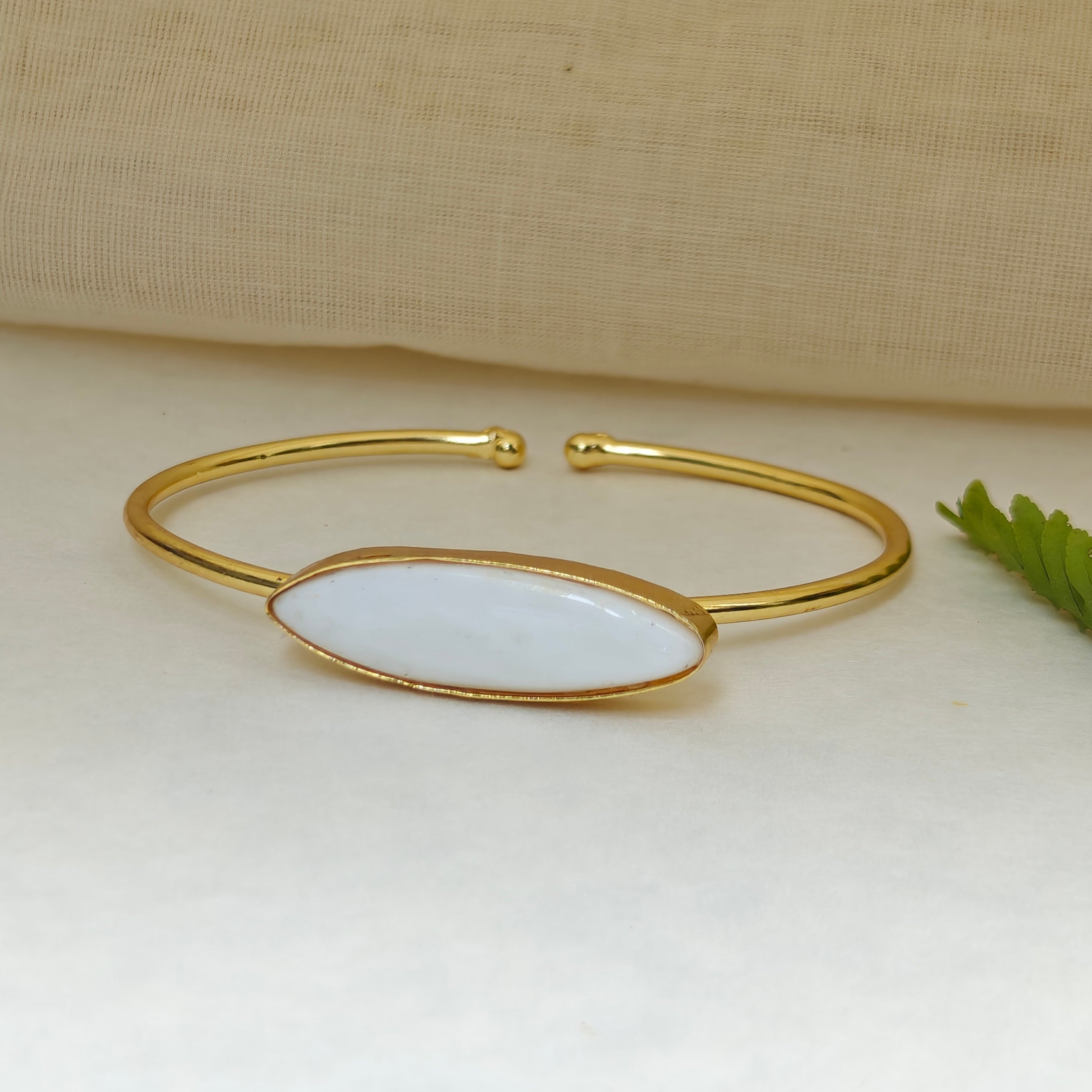 White Marquise Stone Slim Bangle