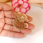 Golden Hibiscus Filigree finger ring