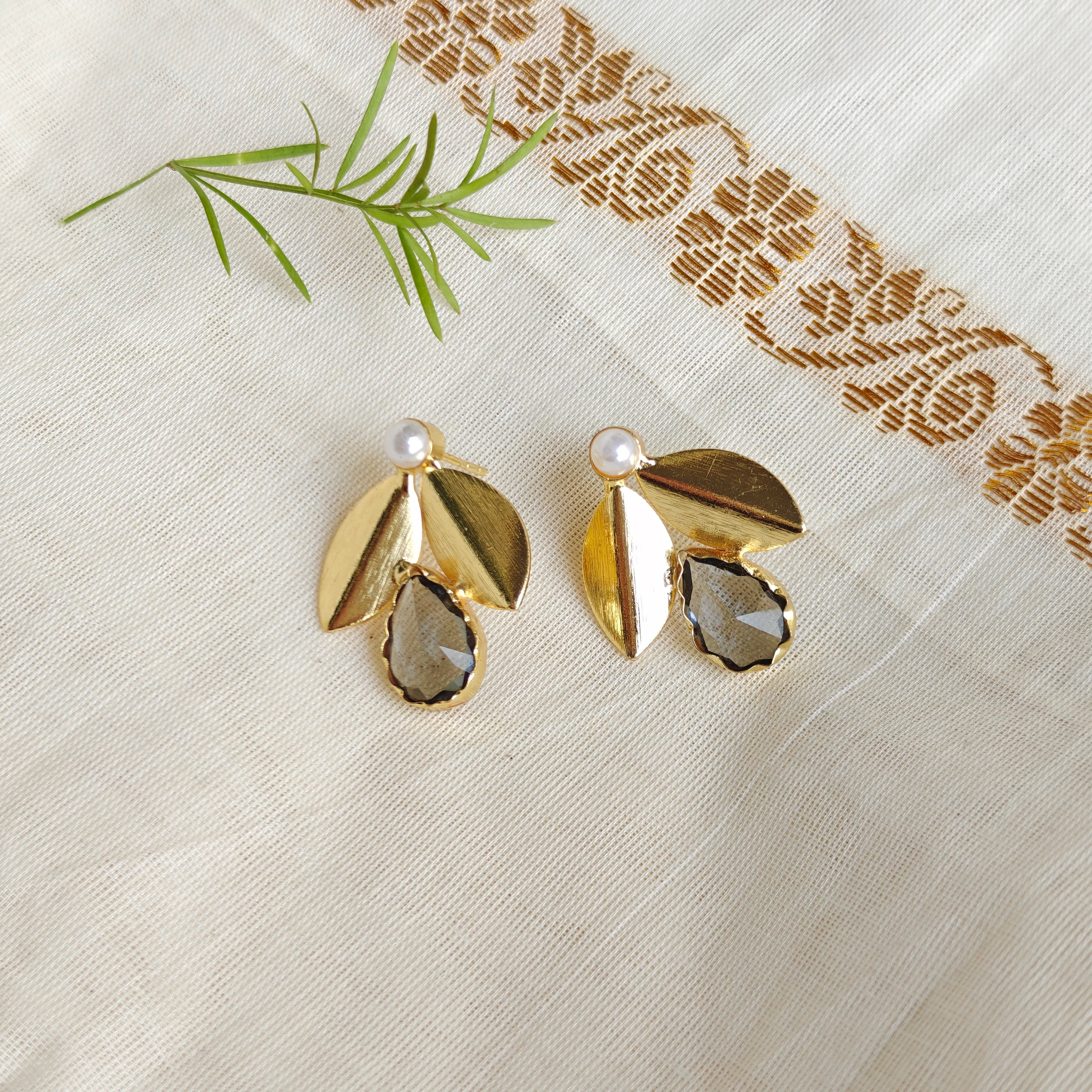 Smokey Blossom Pearl Studs