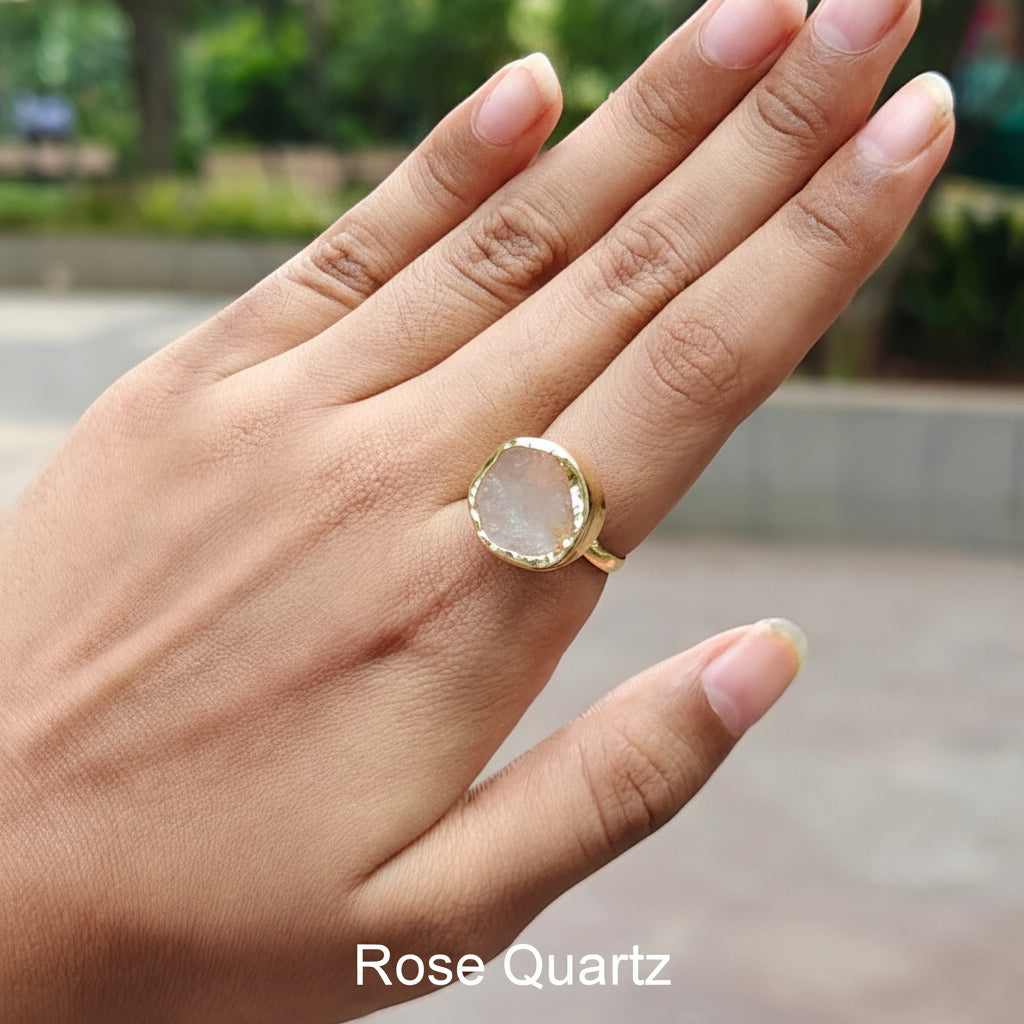 Natural Stone Button finger ring