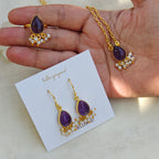 Dewdrop Gemstone Set with Seed Pearl Fringe