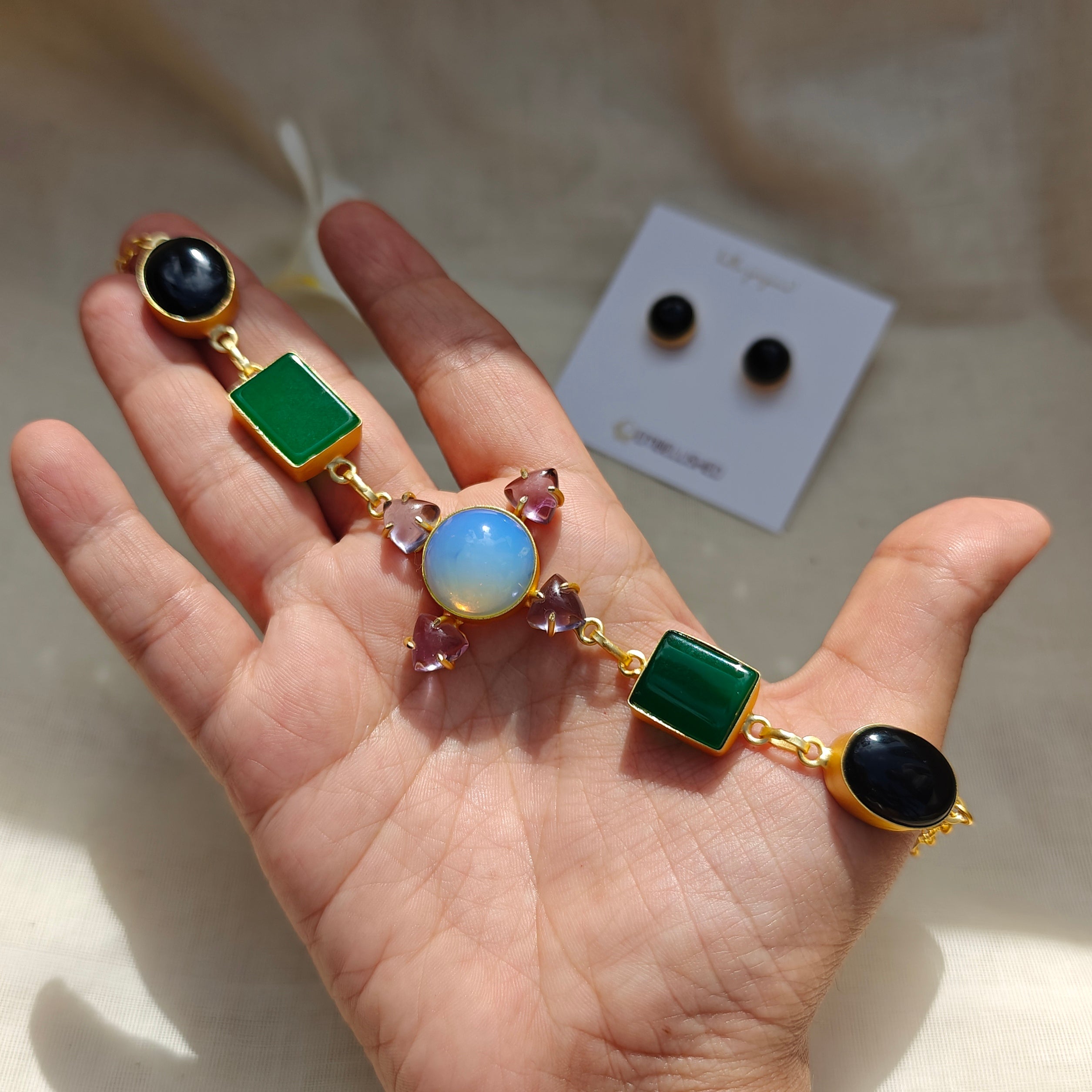 Dainty Boho Choker and Stud set