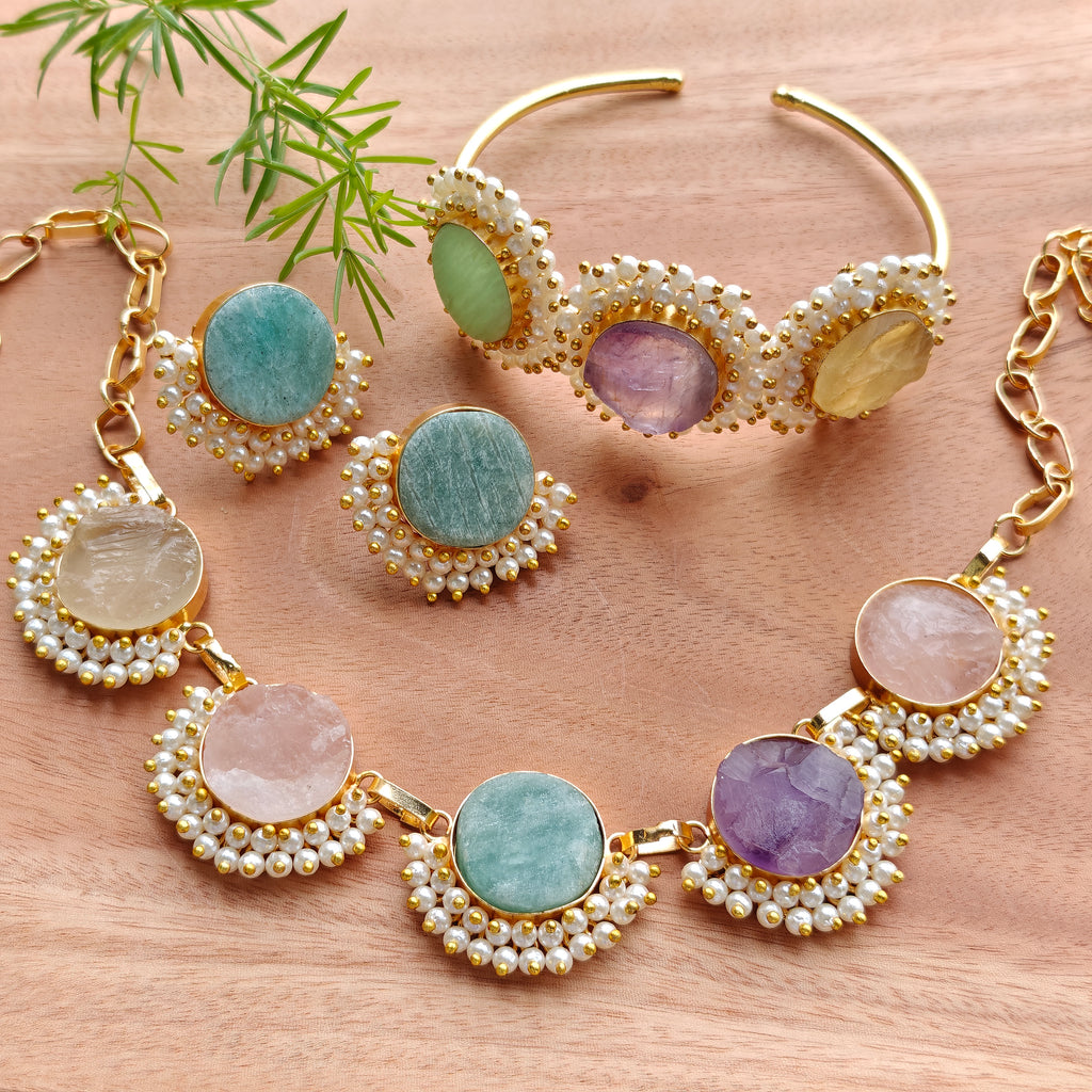Royal Multi-stone Pearl Ensemble