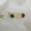 Multi-stone round cuff bracelet