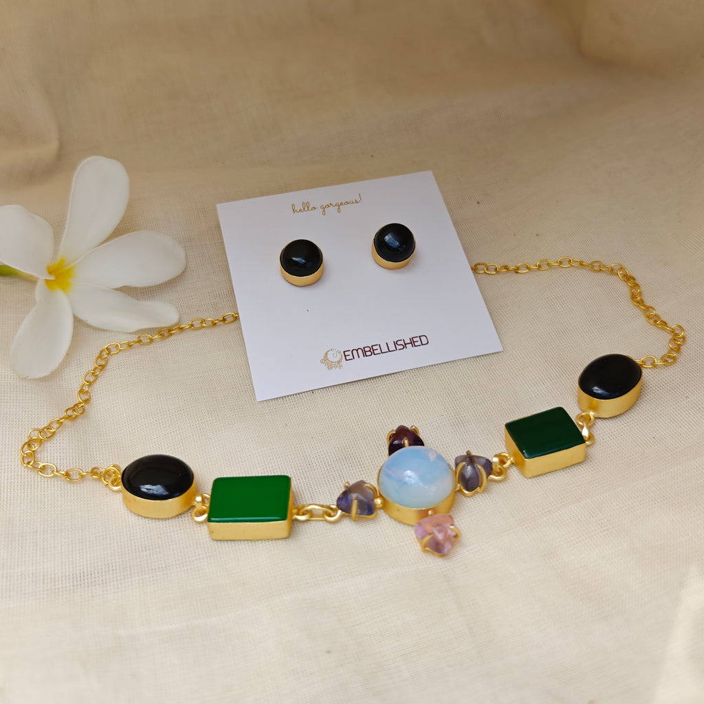Dainty Boho Choker and Stud set