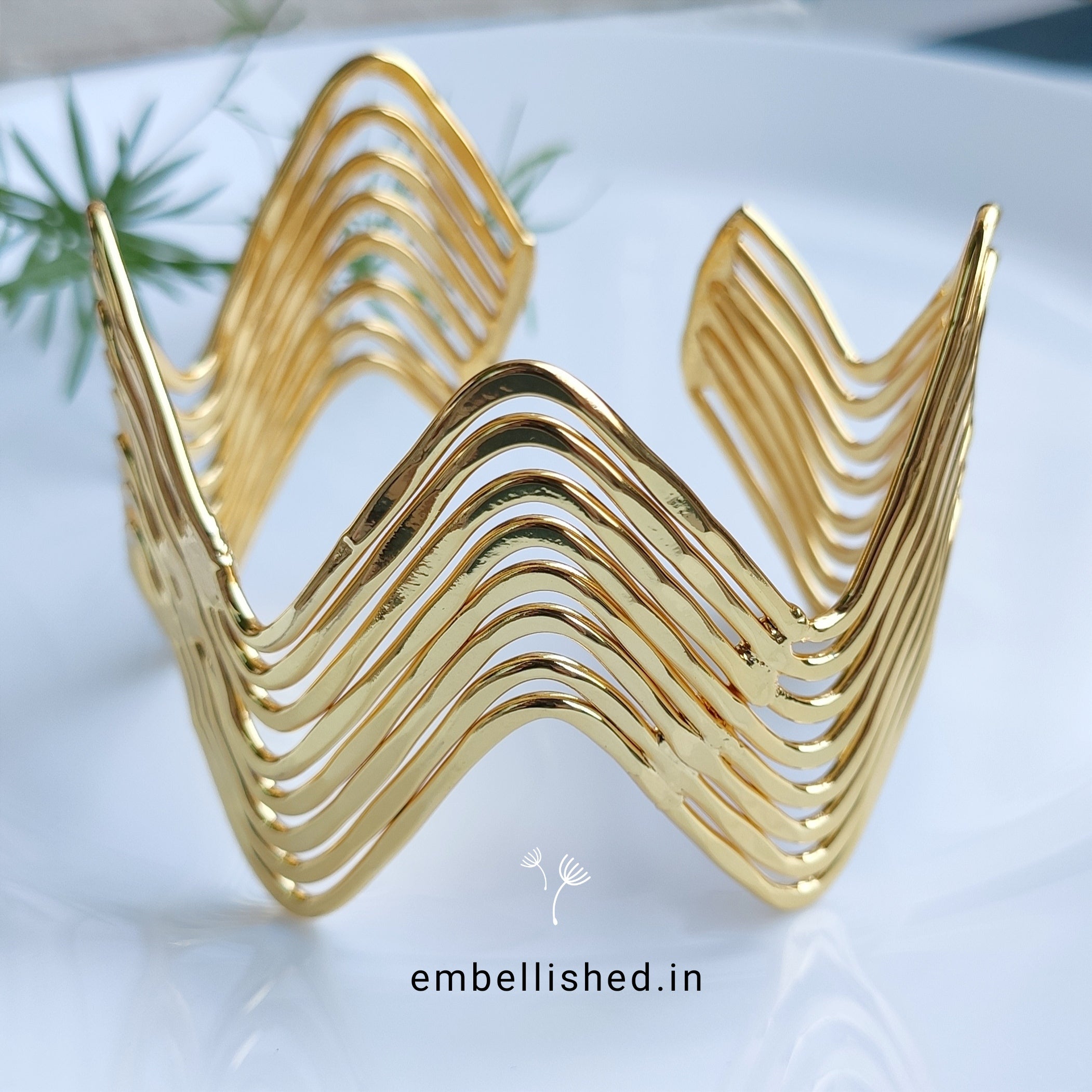 Layered Zig-Zag Open Cuff bracelet