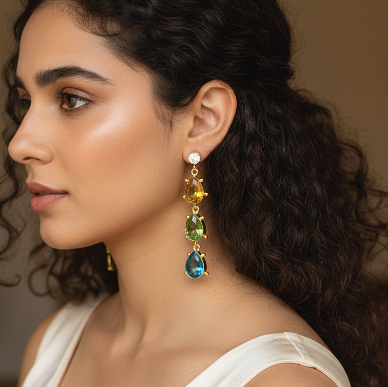 Multi-colored Sparkling Rope Earrings