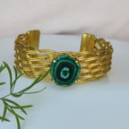 Solar agate mat bracelet - green