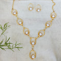 Oval Pearl Link Necklace set