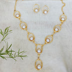 Oval Pearl Link Necklace set