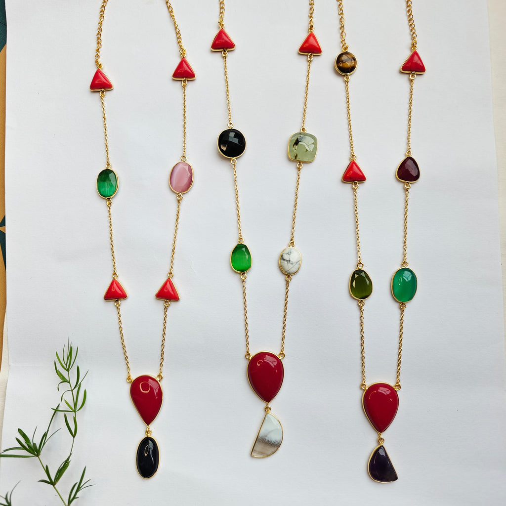 Carnival Gemstone Statement Chain - Red