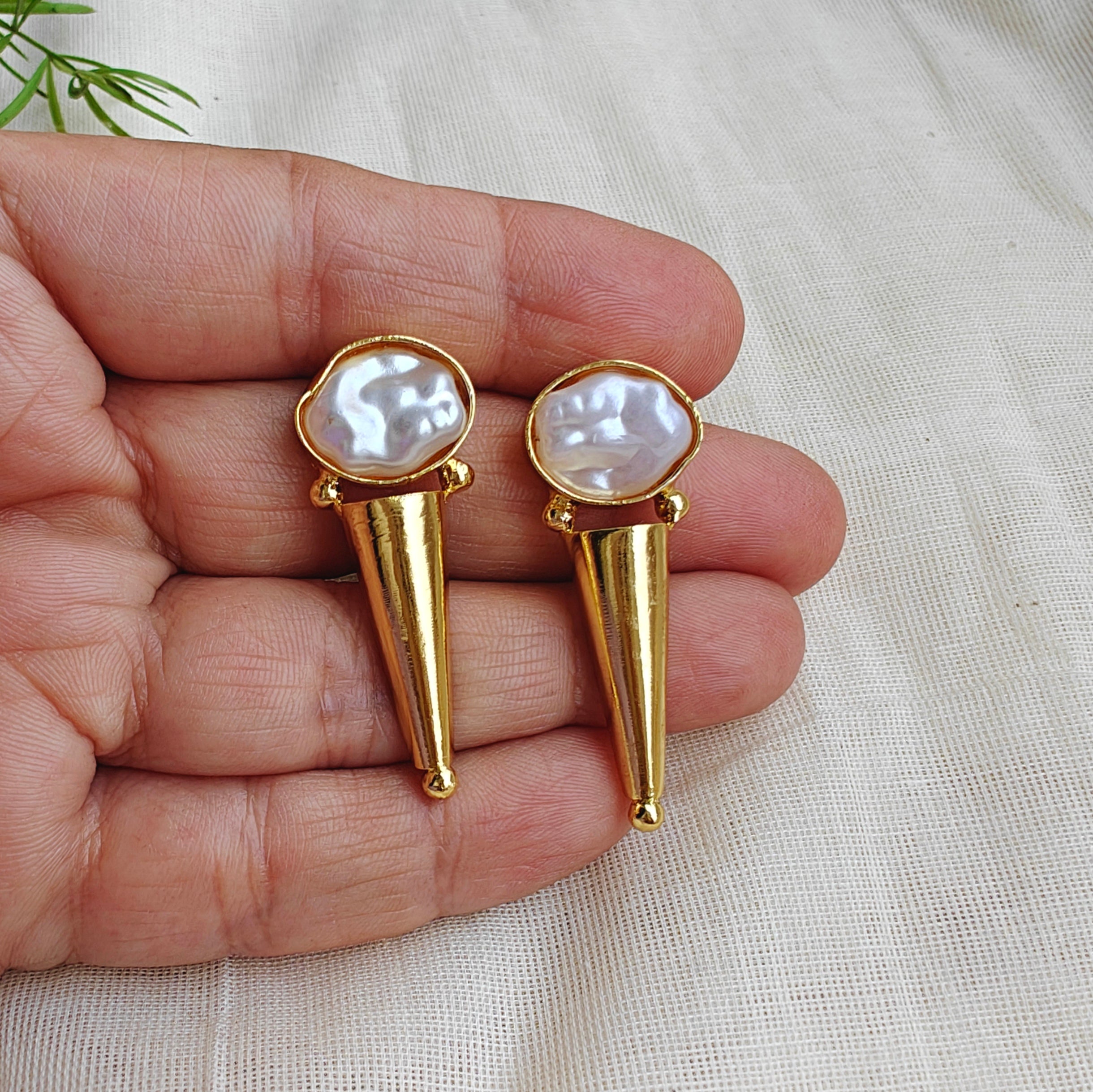 Pearl on Cone studs