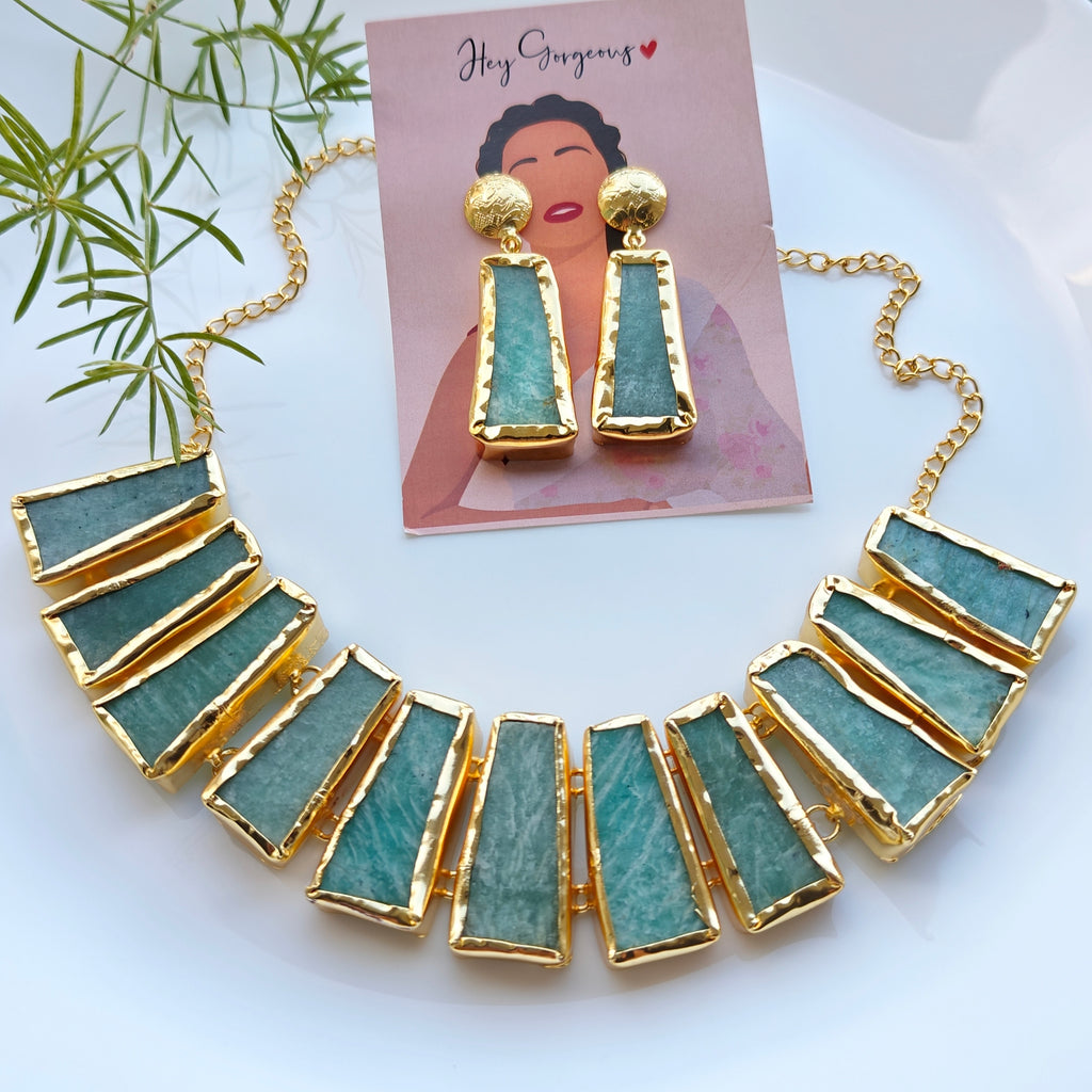 Amazonite Cleopatra Necklace Set