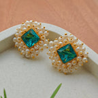 Royal Cyan Pearl Burst Studs