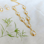 Oval Pearl Link Necklace set