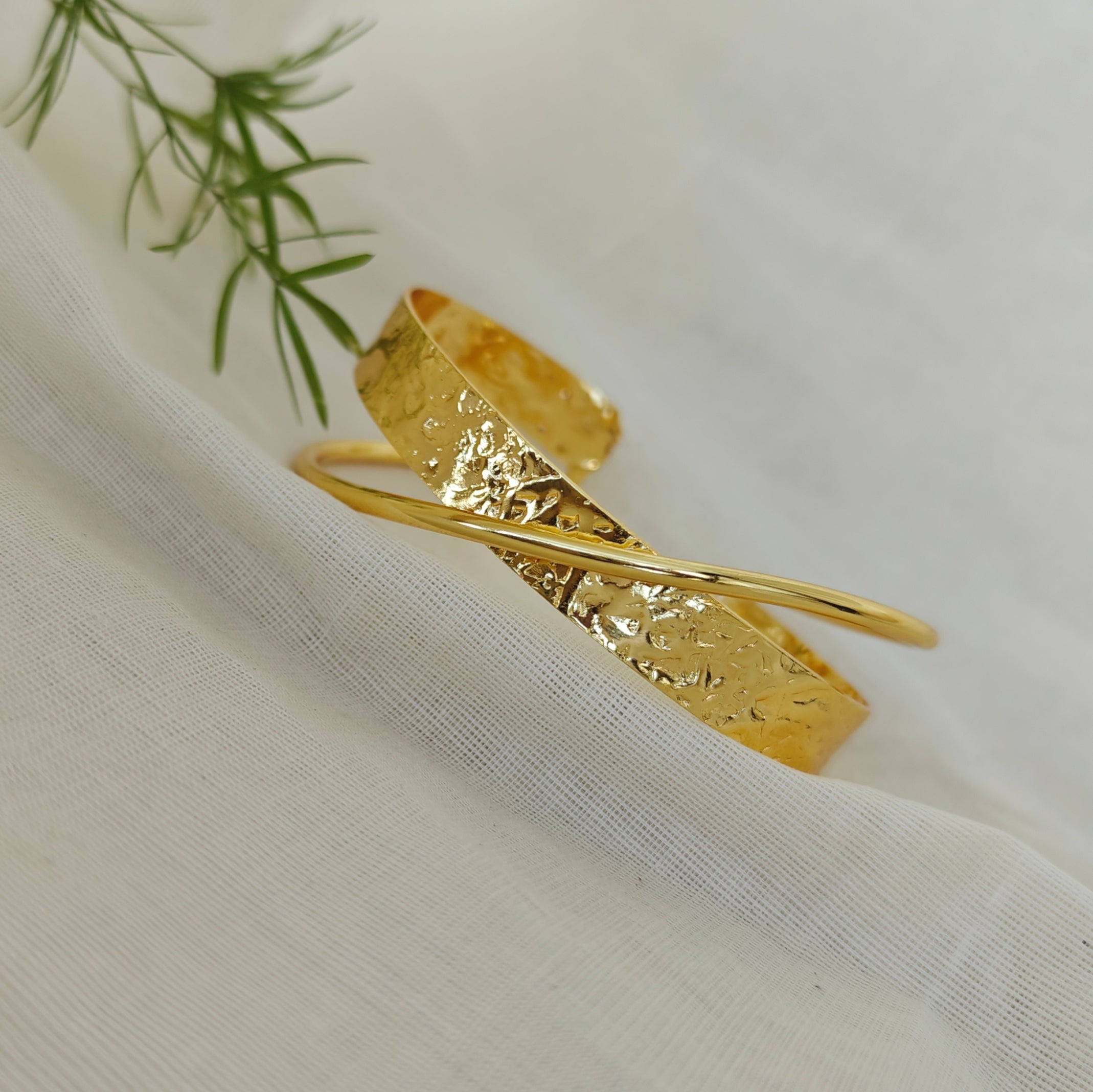 Hammered Gold Wrap Cuff