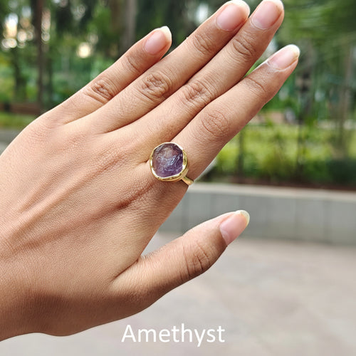 Natural Stone Button finger ring