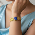 Solar agate mat bracelet - dark blue