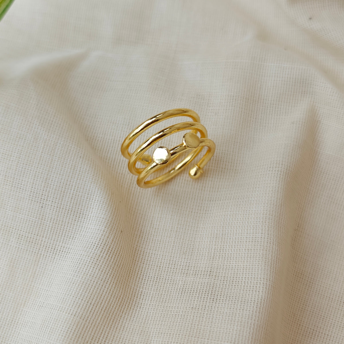 Golden Triple Band finger ring