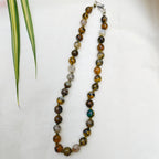 Agate beads short necklace