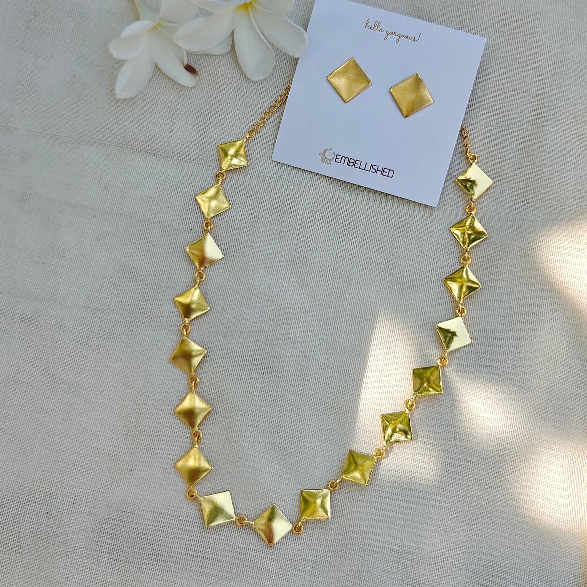Gold-tone geometric necklace