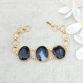 Black Agate Candy Crush Stone Bracelet