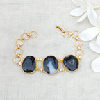 Black Agate Candy Crush Stone Bracelet